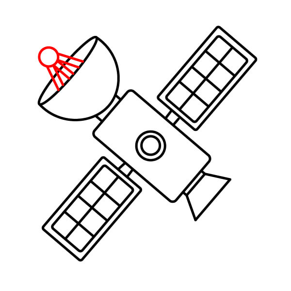 Hướng dẫn vẽ vệ tinh từng bước cho trẻ em - Ăng-ten