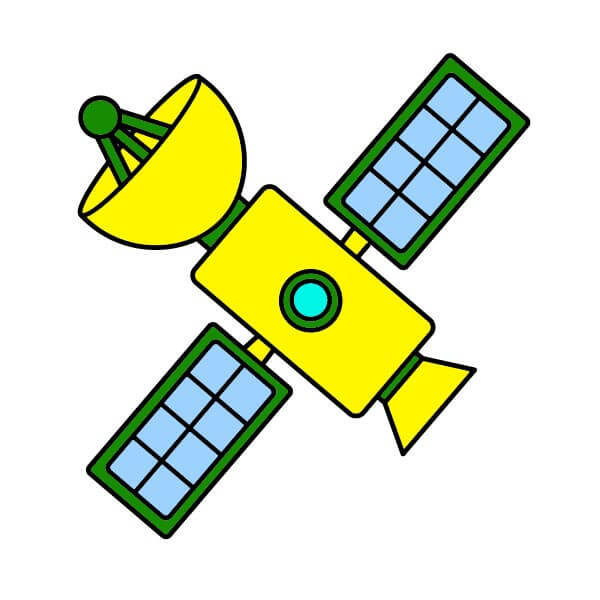 Hướng dẫn vẽ vệ tinh từng bước cho trẻ em