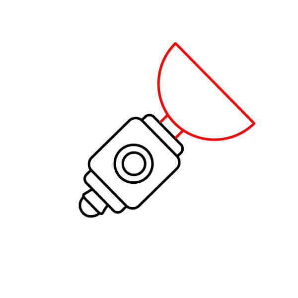 Vẽ vệ tinh không gian đơn giản dành cho trẻ em - Bắt đầu vẽ ăng-ten