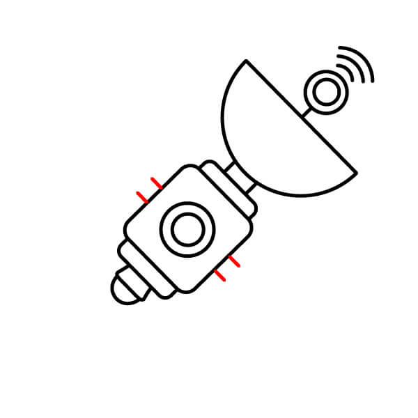 Vẽ vệ tinh không gian đơn giản dành cho trẻ em - Các điểm kết nối tấm pin mặt trời