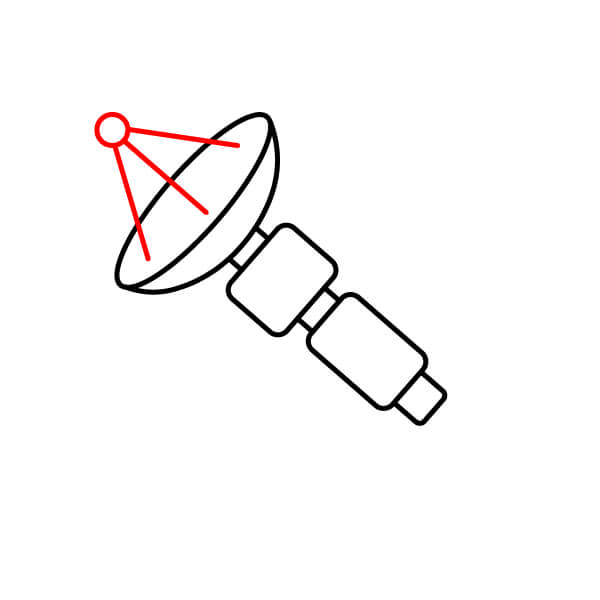 Học cách vẽ một vệ tinh thật ngầu – Bài học vẽ thú vị - Ăng-ten parabol và giá đỡ