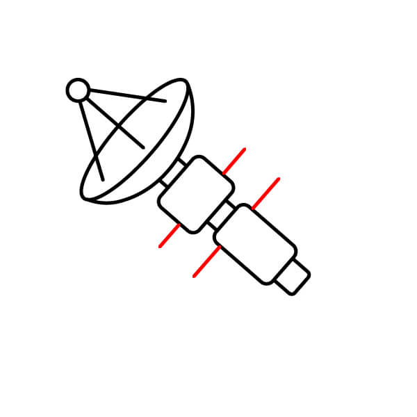 Học cách vẽ một vệ tinh thật ngầu – Bài học vẽ thú vị - Nối các tấm pin mặt trời