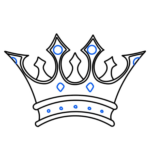 Hướng dẫn vẽ chiếc vương miện - Bước 4