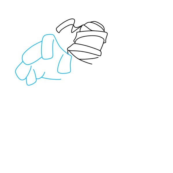 Hướng dẫn vẽ Xác Ướp rùng rợn cho bé - Bước 2