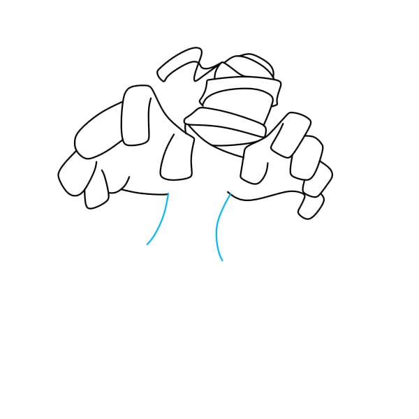 Hướng dẫn vẽ Xác Ướp rùng rợn cho bé - Bước 3