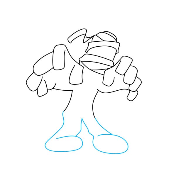 Hướng dẫn vẽ Xác Ướp rùng rợn cho bé - Bước 4