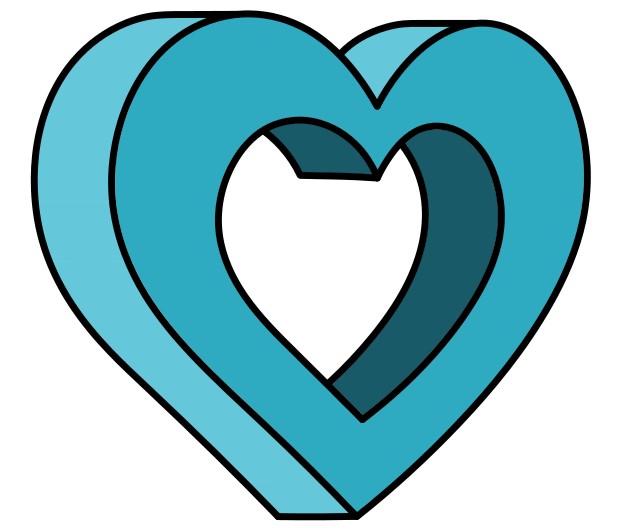 Hướng dẫn vẽ 3d trái tim hình khối màu xanh - Bước 9