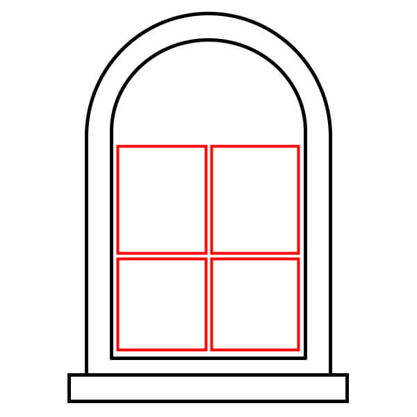 Cách vẽ Cửa Sổ từng bước cho trẻ em - Bước 4