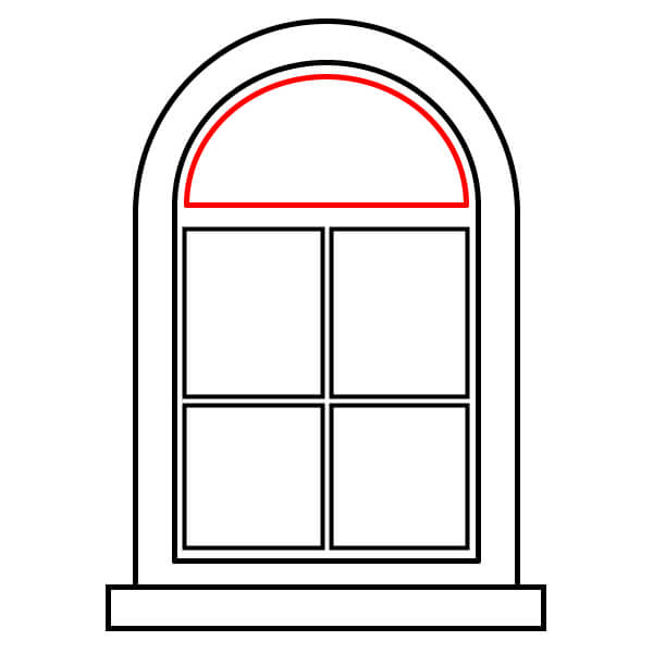 Cách vẽ Cửa Sổ từng bước cho trẻ em - Bước 5