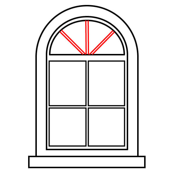 Cách vẽ Cửa Sổ từng bước cho trẻ em - Bước 6