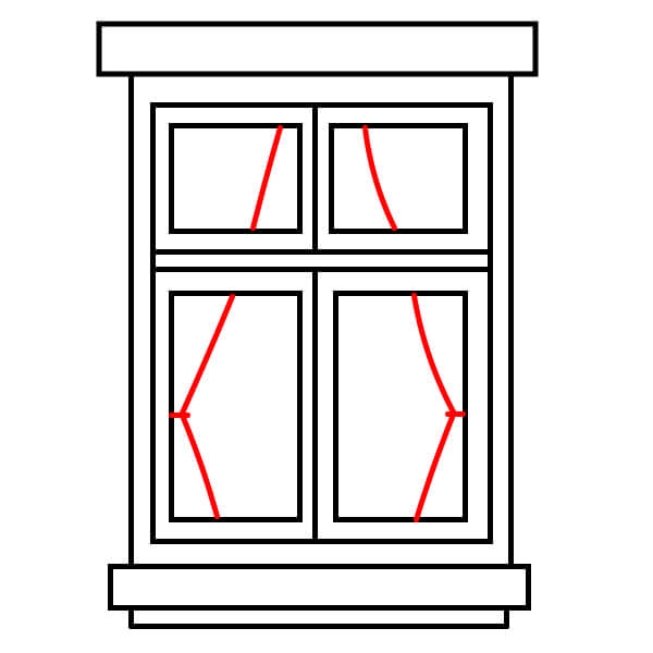 Vẽ Cửa Sổ có rèm cửa dễ dàng cho trẻ em - Bước 8