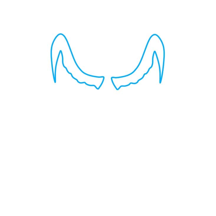 Hướng dẫn cách vẽ đôi cánh thiên thần đơn giản cho bé - Bước 1