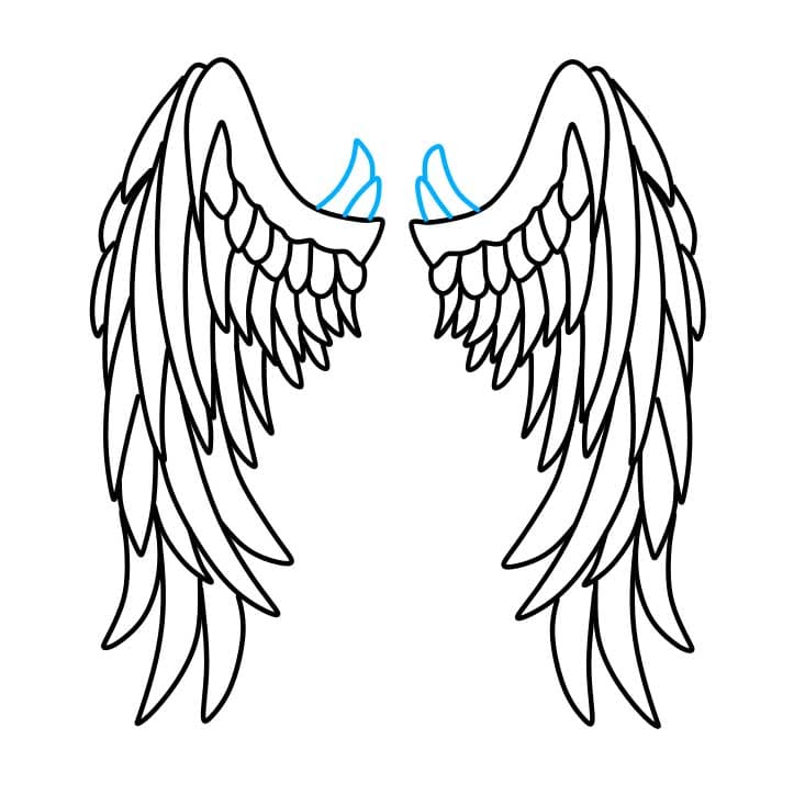 Hướng dẫn cách vẽ đôi cánh thiên thần đơn giản cho bé - Bước 4