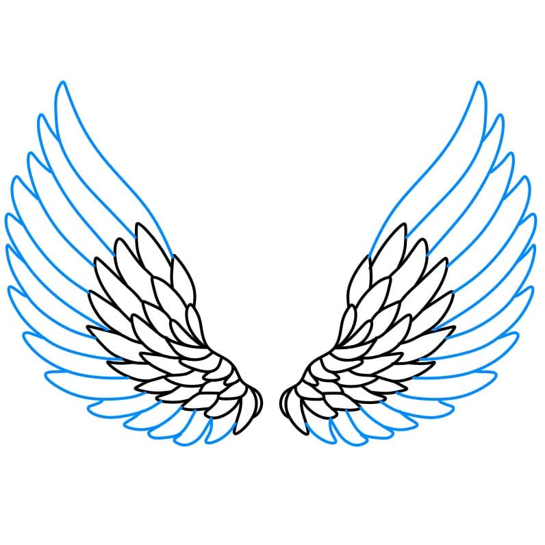 Hướng dẫn vẽ dễ dàng : đôi cánh thiên thần - Bước 4