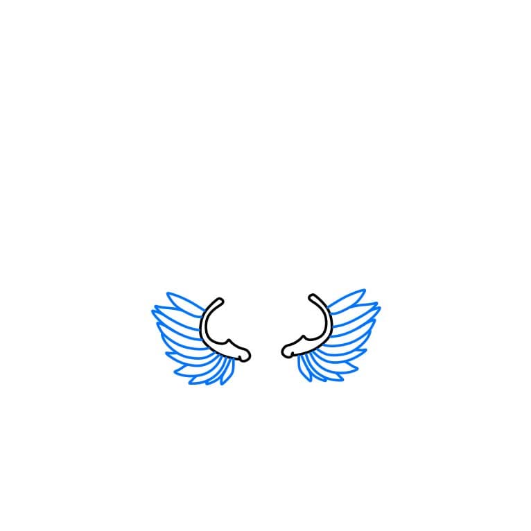 Hướng dẫn cách vẽ đôi cánh thiên thần đơn giản và đẹp - Bước 2