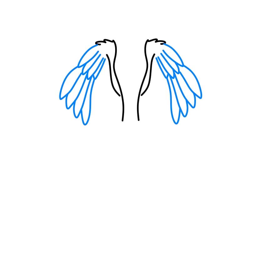 Hướng dẫn vẽ đôi cánh thiên thần đơn giản - Bước 2
