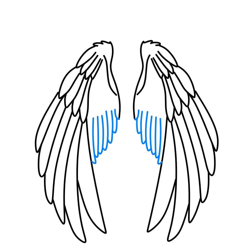 Hướng dẫn vẽ đôi cánh thiên thần đơn giản - Bước 4