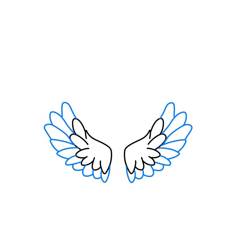 Hướng dẫn vẽ đôi cánh thiên thần dễ thương và đẹp cho bé - Bước 2