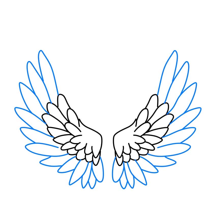 Hướng dẫn vẽ đôi cánh thiên thần dễ thương và đẹp cho bé - Bước 3