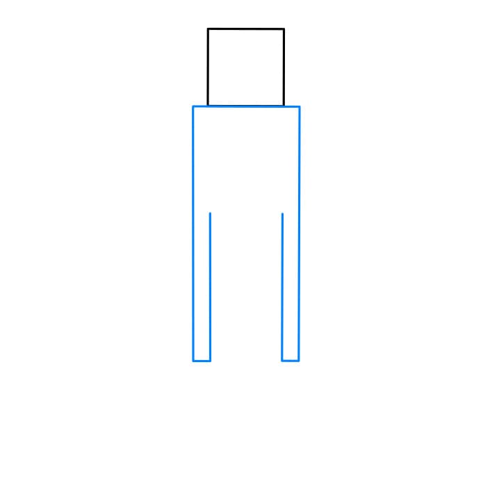 Hướng dẫn cách vẽ nhân vật Enderman đơn giản và đẹp cho bé - Bước 2