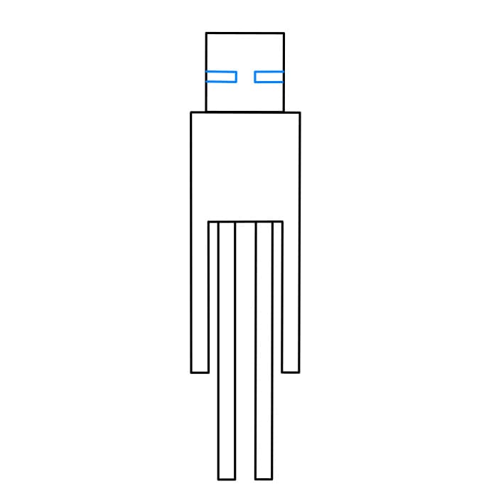 Hướng dẫn cách vẽ nhân vật Enderman đơn giản và đẹp cho bé - Bước 3