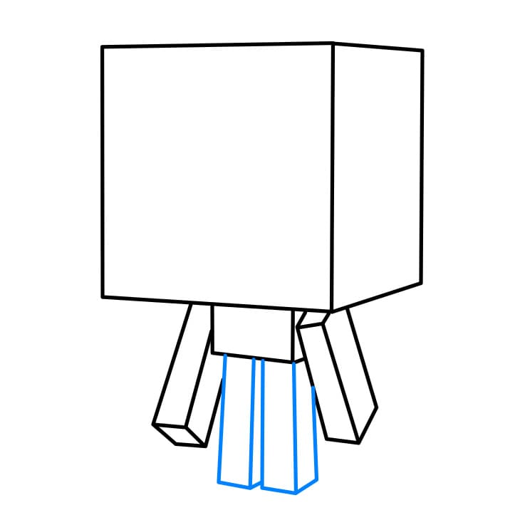 Hướng dẫn vẽ Enderman chi tiết từng bước cho bé - Bước 4
