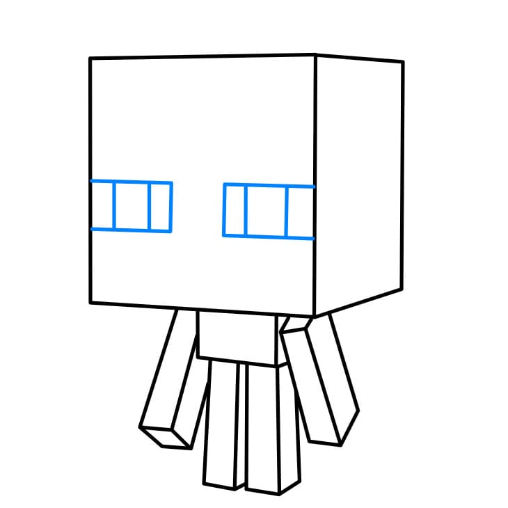 Hướng dẫn vẽ Enderman chi tiết từng bước cho bé - Bước 5