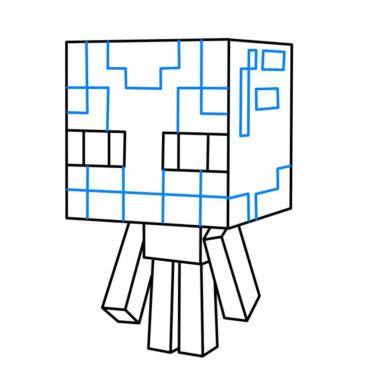 Hướng dẫn vẽ Enderman chi tiết từng bước cho bé - Bước 6