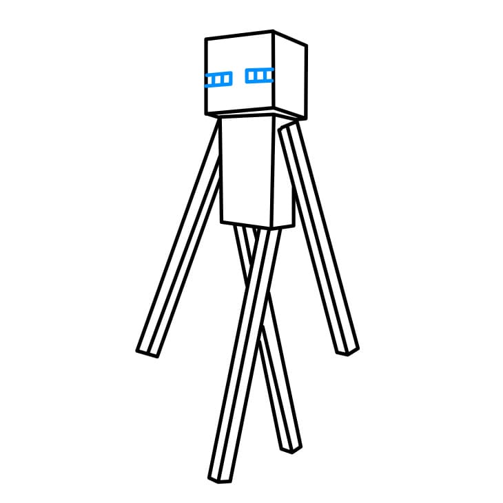 Hướng dẫn cách vẽ Enderman siêu ngầu - Bước 4