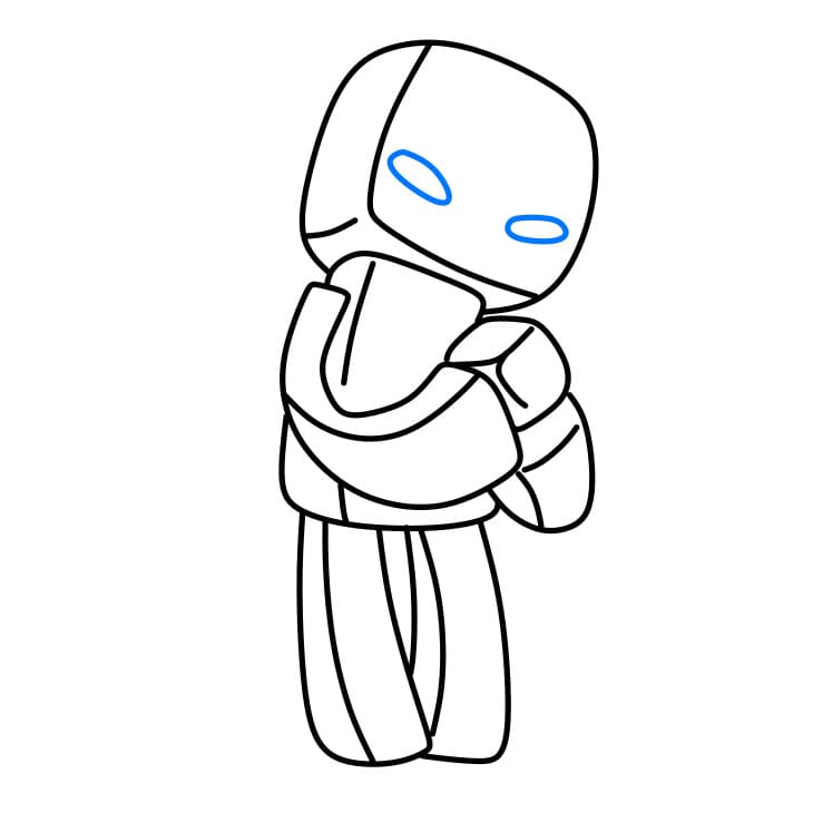 Hướng dẫn cách vẽ Enderman đáng yêu cho bé - Bước 5