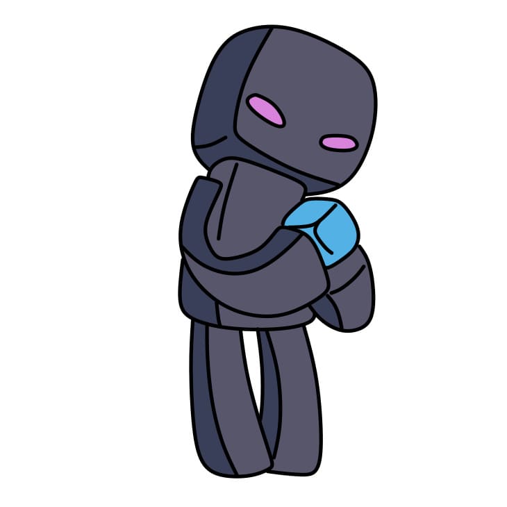Hướng dẫn cách vẽ Enderman đáng yêu cho bé