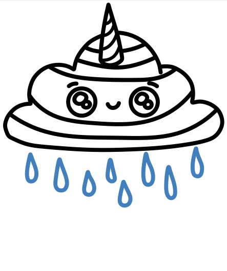 Hướng dẫn vẽ mây mưa cầu vồng. - Bước 7