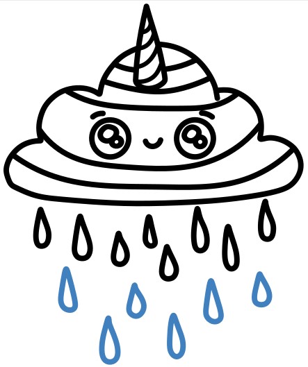 Hướng dẫn vẽ mây mưa cầu vồng. - Bước 8