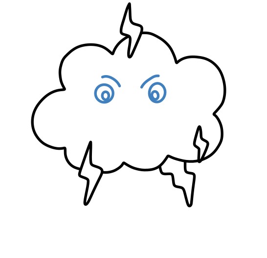 Hướng dẫn vẽ mây mưa giận dữ. - Bước 4