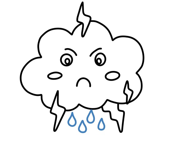 Hướng dẫn vẽ mây mưa giận dữ. - Bước 6