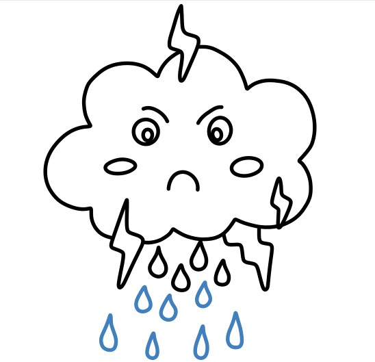 Hướng dẫn vẽ mây mưa giận dữ. - Bước 7