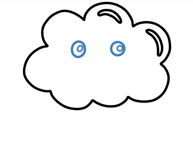 Hướng dẫn vẽ mây mưa đáng yêu. - Bước 3