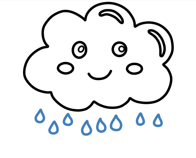 Hướng dẫn vẽ mây mưa đáng yêu. - Bước 5