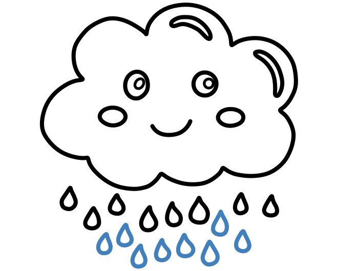 Hướng dẫn vẽ mây mưa đáng yêu. - Bước 6