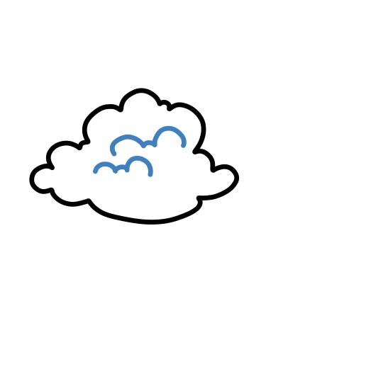 Hướng dẫn vẽ đám mây mưa sấm sét. - Bước 2