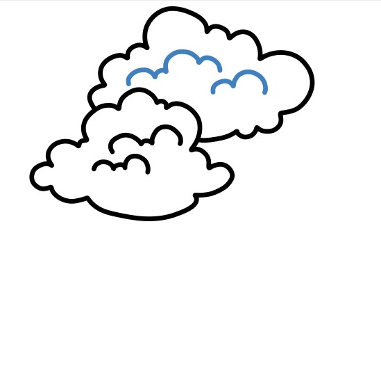 Hướng dẫn vẽ đám mây mưa sấm sét. - Bước 4