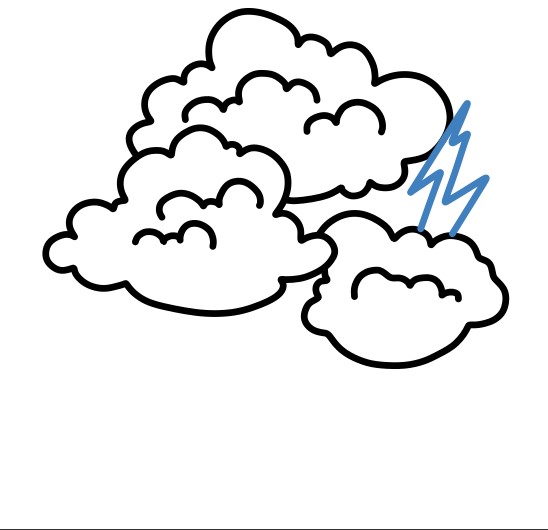 Hướng dẫn vẽ đám mây mưa sấm sét. - Bước 7