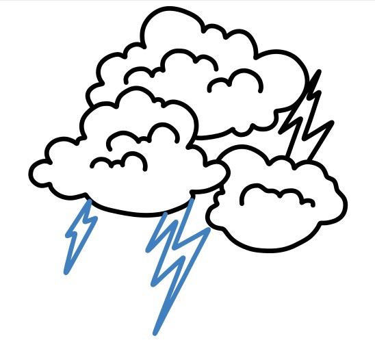 Hướng dẫn vẽ đám mây mưa sấm sét. - Bước 8