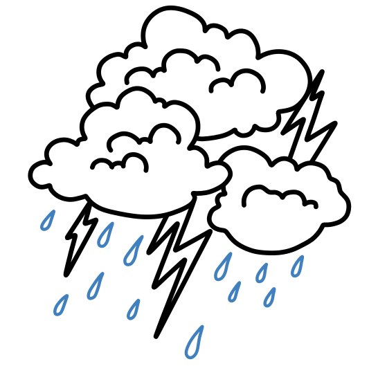 Hướng dẫn vẽ đám mây mưa sấm sét. - Bước 9