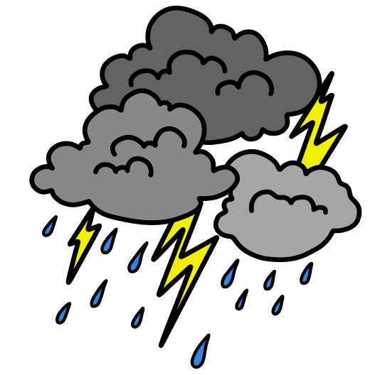 Hướng dẫn vẽ đám mây mưa sấm sét.