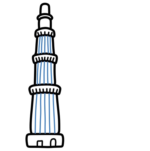 Hướng dẫn vẽ chi tiết tháp Qutb Minar. - Bước 6