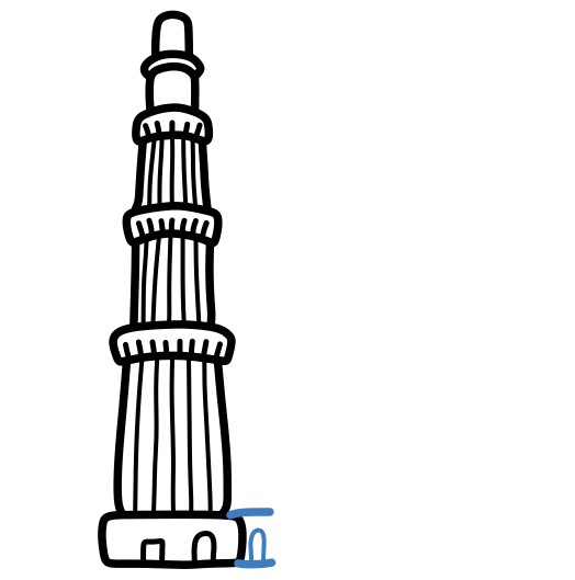 Hướng dẫn vẽ chi tiết tháp Qutb Minar. - Bước 7