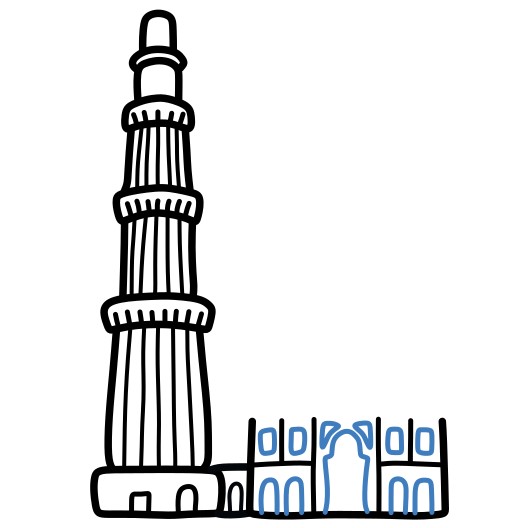 Hướng dẫn vẽ chi tiết tháp Qutb Minar. - Bước 9