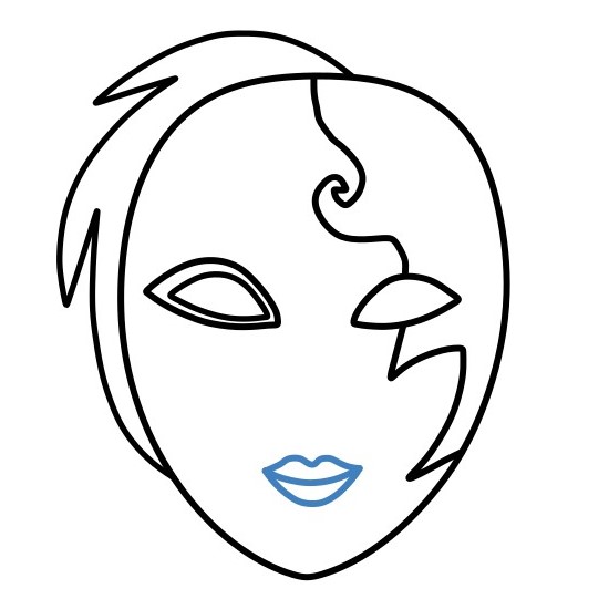 Hướng dẫn vẽ mặt nạ nghệ thuật. - Bước 5