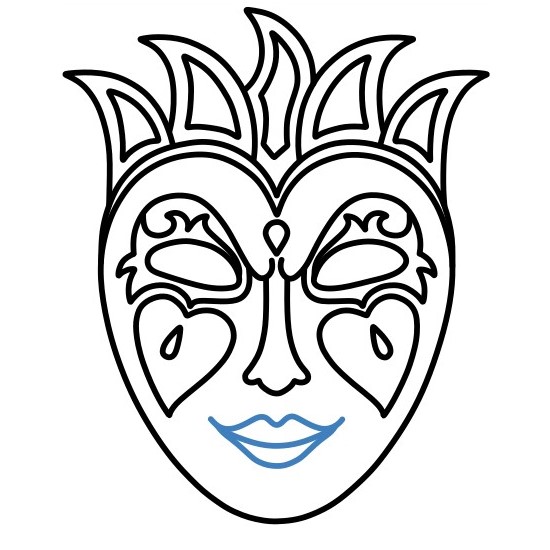 Hướng dẫn vẽ mặt nạ lễ hội. - Bước 10